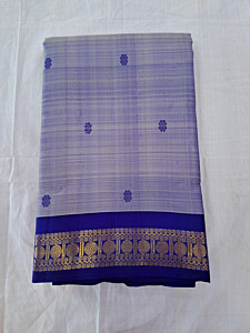 Arni Silk Saree Royal Blue with rudraksham small border –T9301-Blue